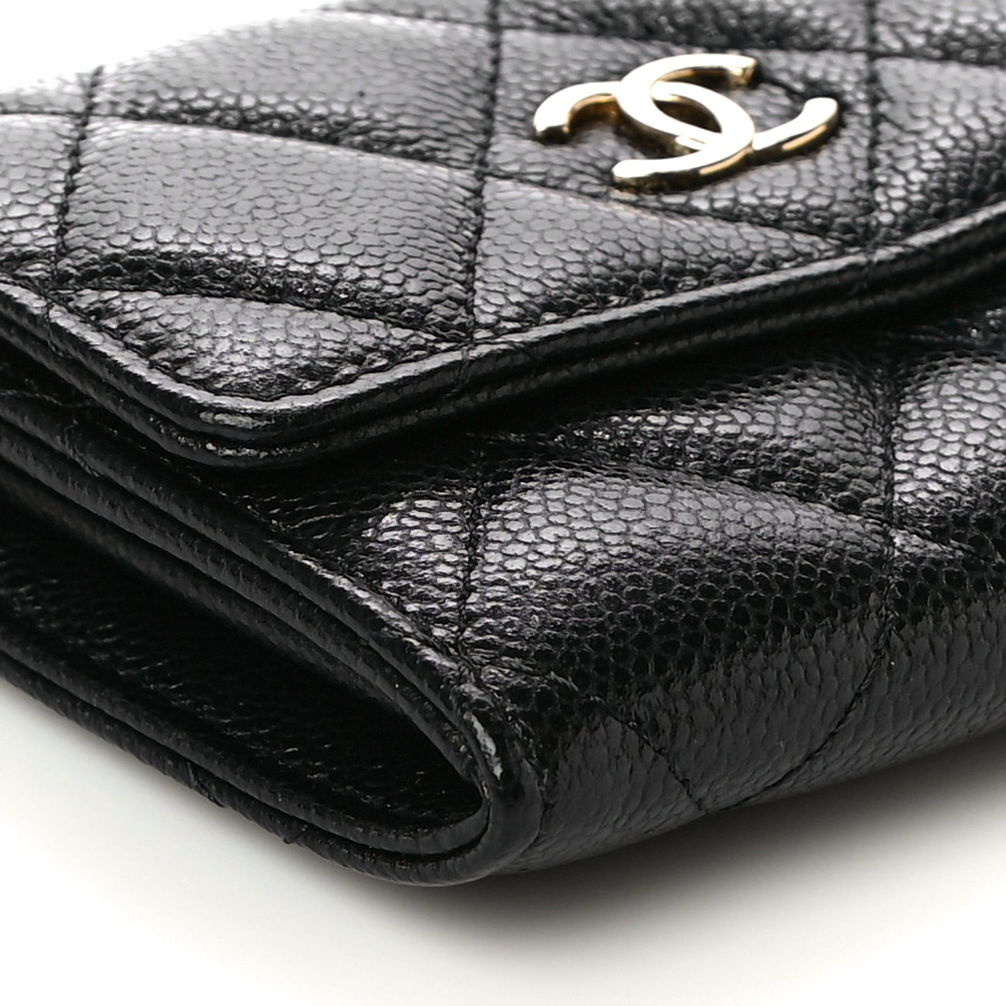 Caviar Quilted Miss Coco Clutch With Chain Black