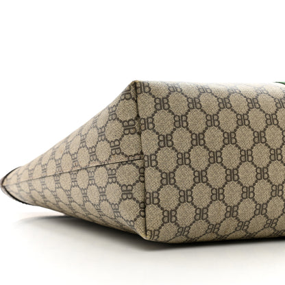 Gucci X BALENCIAGA BB Supreme Monogram Web Graffiti Medium Ophidia Shopping Tote Beige New Acero 15 of 23