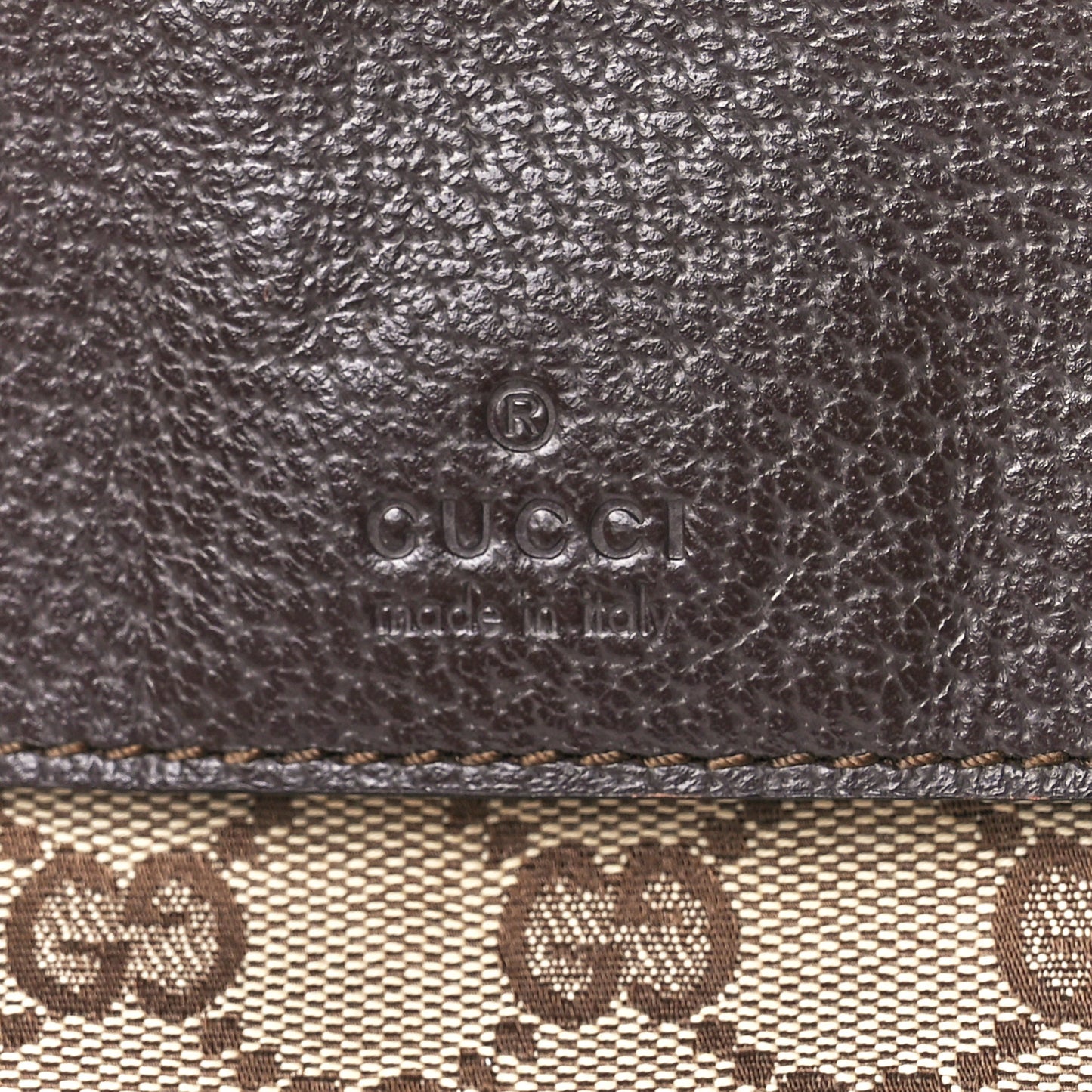 Monogram Web Belt Pouch Bag Brown