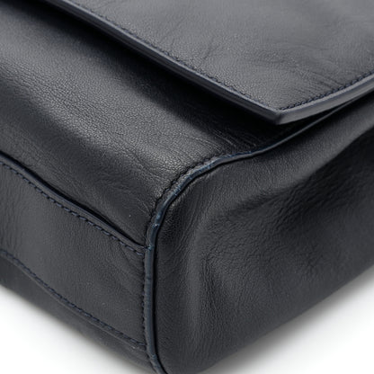 Saint Laurent SAINT LAURENT Smooth Calfskin Suede Medium Reversible Monogram Kate Satchel Navy 11 of 13