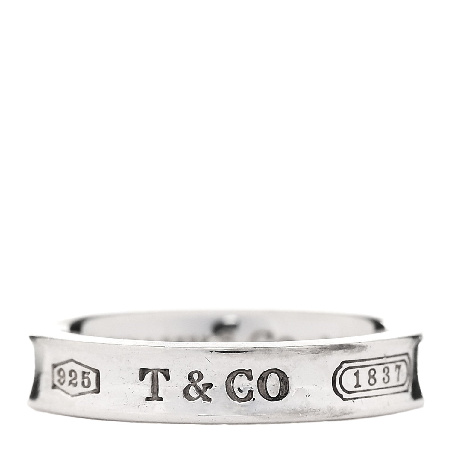 Tiffany Sterling Silver Narrow 1837 Band Ring 50 5.25 1 of 4