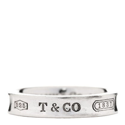 Tiffany Sterling Silver Narrow 1837 Band Ring 50 5.25 1 of 4