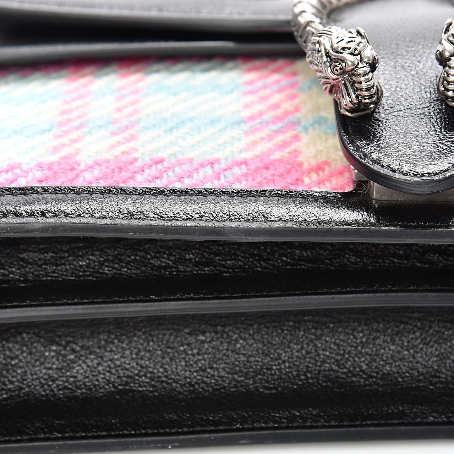 Tweed Azalea Calfskin Candy Madras Small Dionysus Shoulder Bag Blue Pink Black