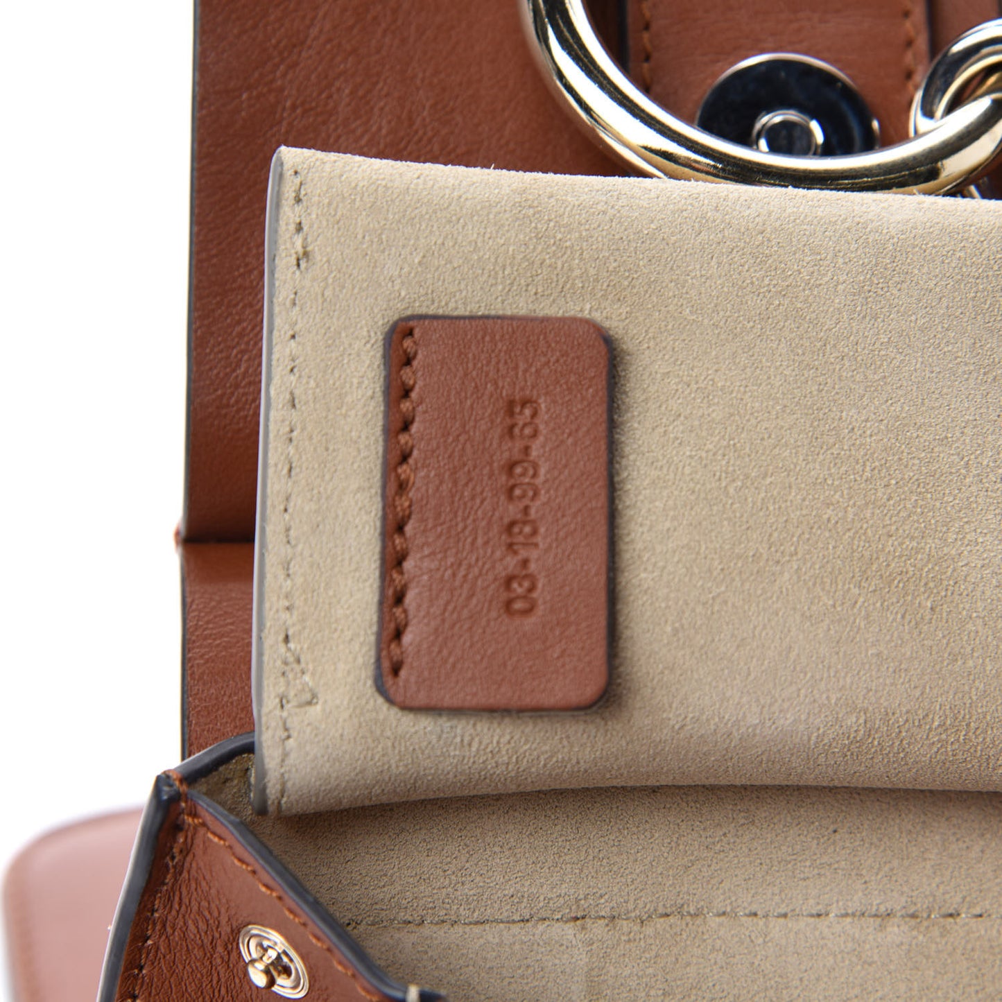 Suede Calfskin Mini Faye Bracelet Bag Tobacco