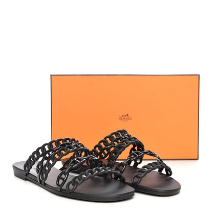 Hermes Rubber Chaine d'Ancre Nude Sandals 40 Black 8 of 8