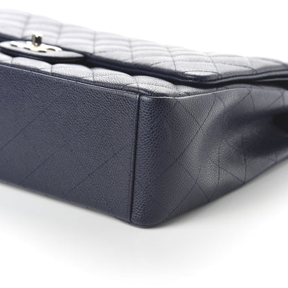 Chanel Caviar Quilted Maxi Double Flap Navy Blue 7 of 10