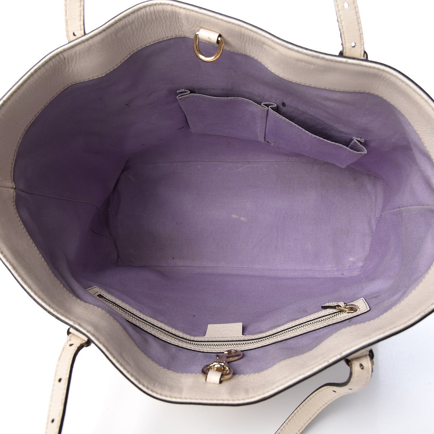 Calfskin Flora Infinity Medium Nice Tote Off White