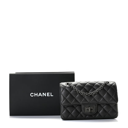 Chanel Metallic Sheepskin Quilted 2.55 Reissue Mini Flap Dark Grey 5 of 12