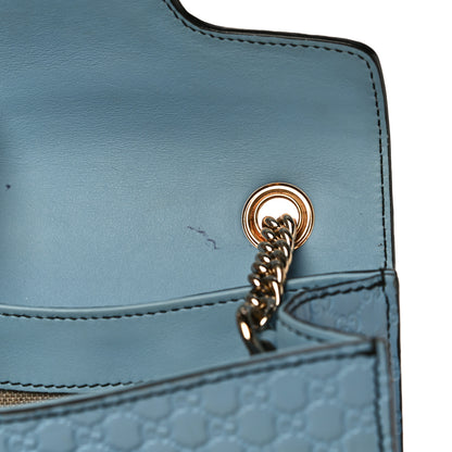 Gucci Soft Microguccissima Mini Emily Chain Shoulder Bag Mineral Blue 12 of 19