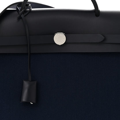 Hermes Military Toile Vache Hunter Herbag Zip 39 MM Bleu Saphir Blue Indigo 8 of 11