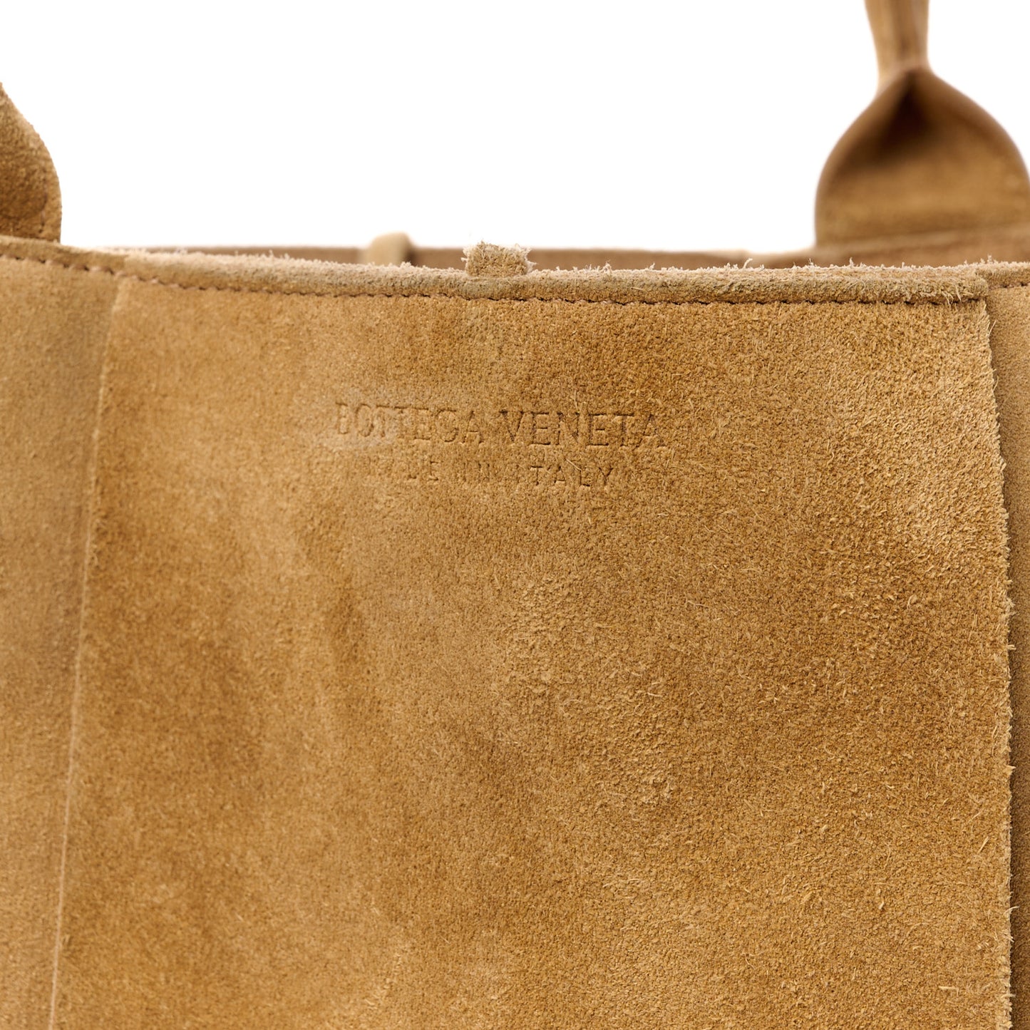 Suede Maxi Intrecciato Small Arco Tote Brown