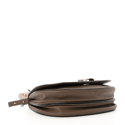 Delvaux Crispy Calfskin Le Mutin MM Saddle Bag Taupe 4 of 9