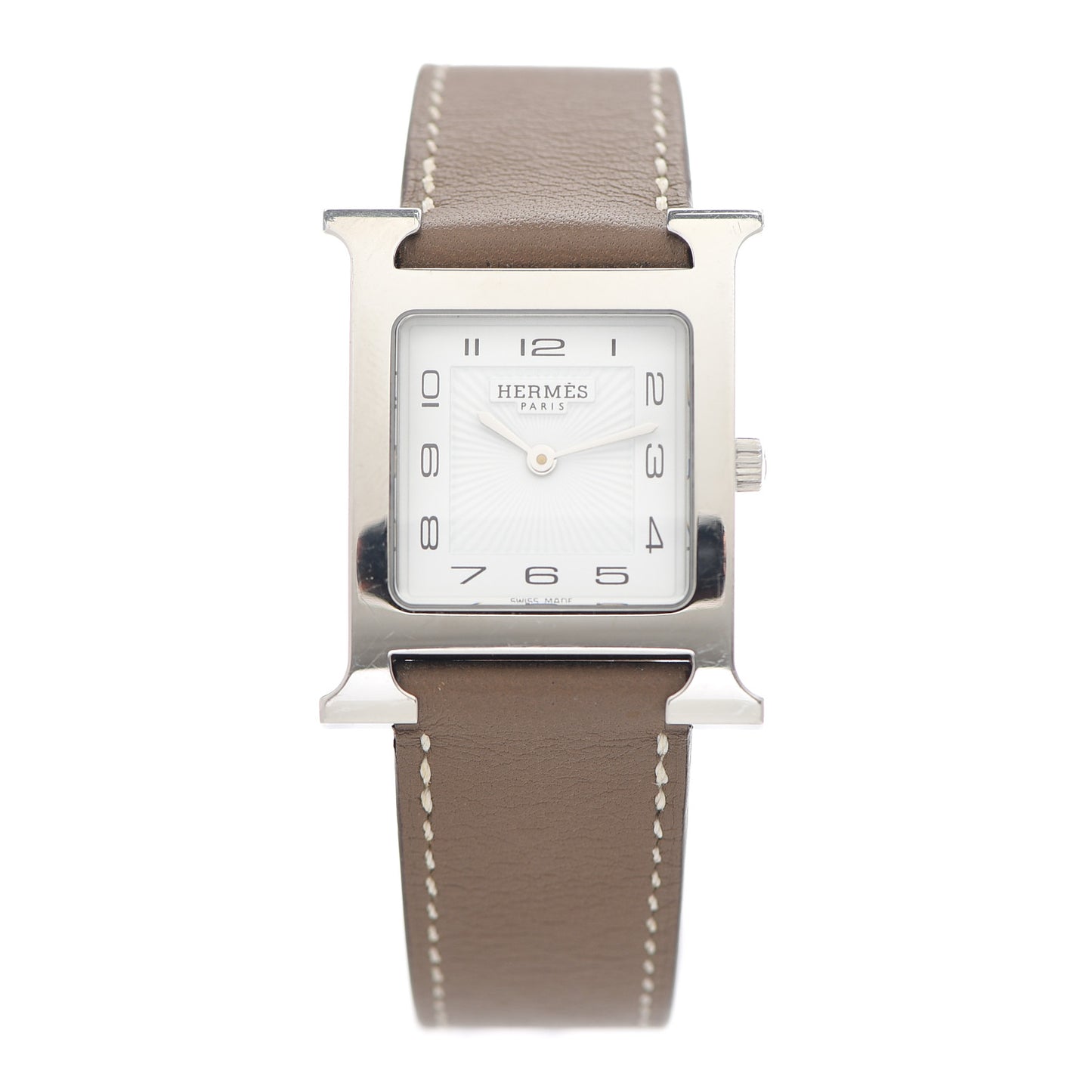 Stainless Steel Swift 26mm Heure H Hour Quartz Watch Etoupe