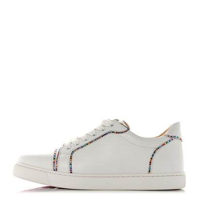 Christian Louboutin Calfskin Crystal Vieira Flat Sneakers 41 White 1 of 9