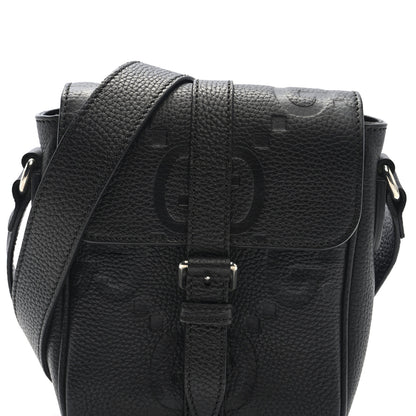 Gucci Piuma Calfskin Jumbo GG Embossed Small Messenger Bag Black 7 of 9