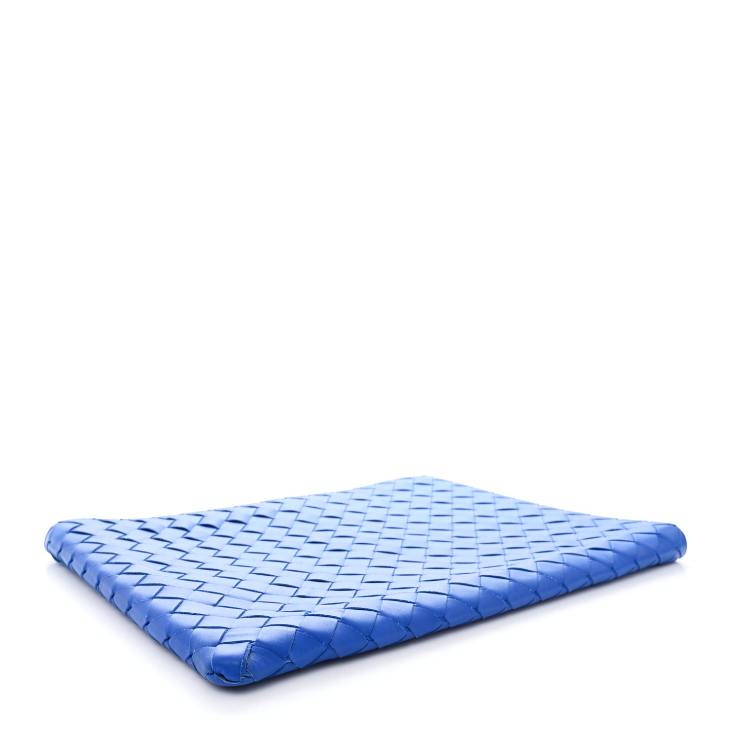 Nappa Intrecciato Flat Zip Pouch Signal Blue