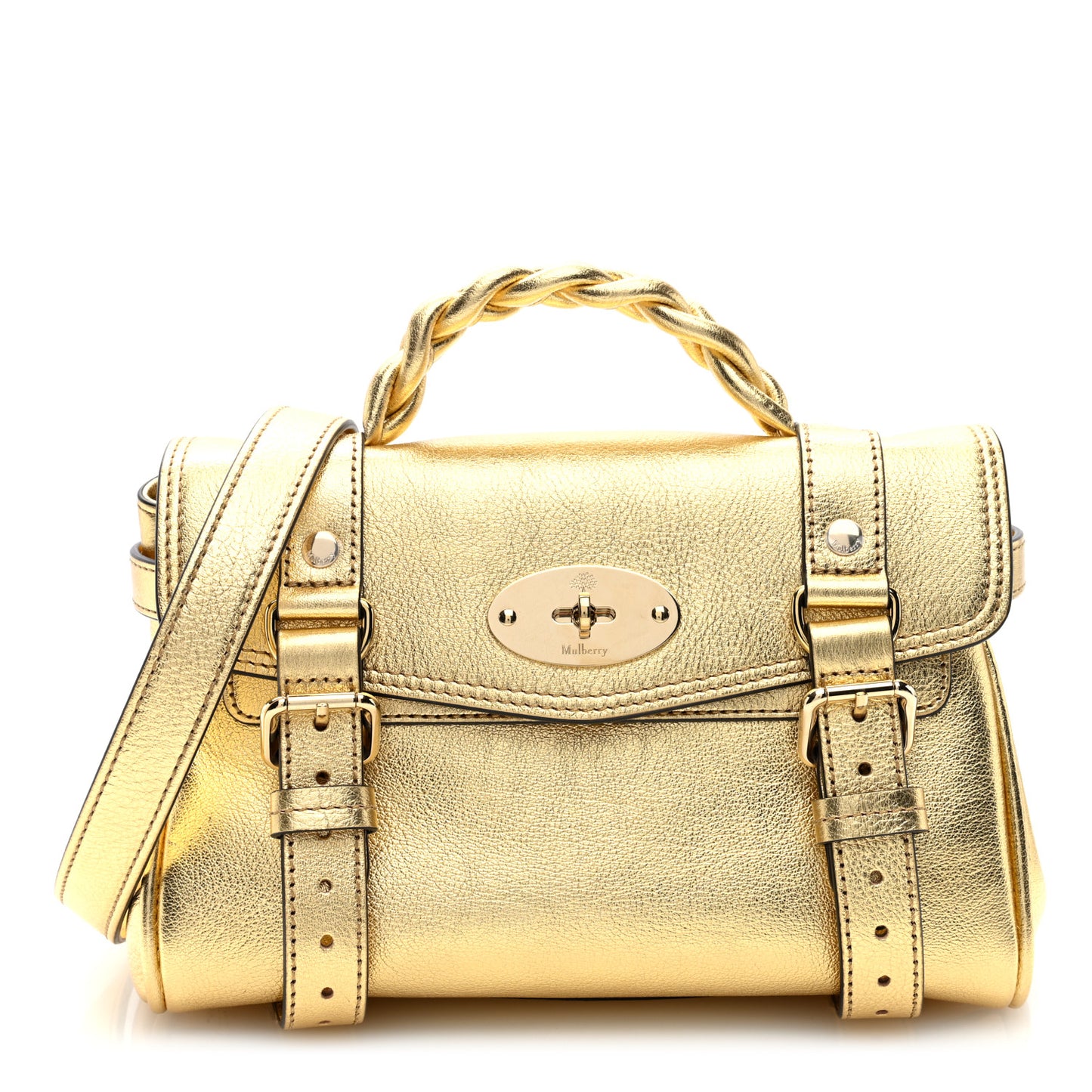 Metallic Heavy Grain Mini Alexa Gold