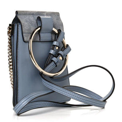 Chloe Suede Calfskin Mini Faye Bracelet Bag Washed Blue 3 of 11