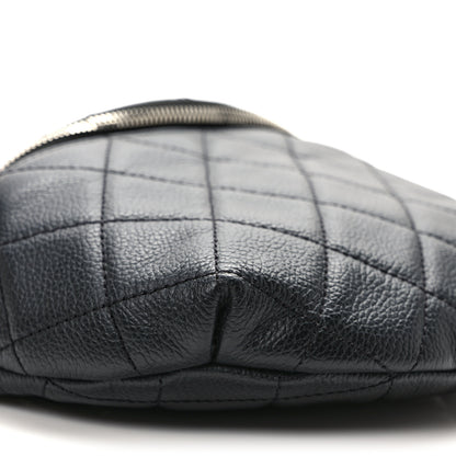 Chanel Grained Calfskin Quilted Waist Belt Bag Black 8 of 9