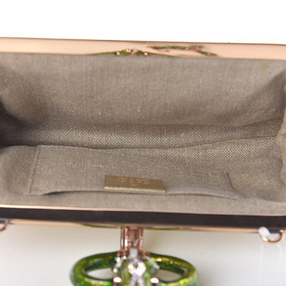 Gucci Metallic Calfskin Jeweled Dragon Evening Bag Gold 5 of 14