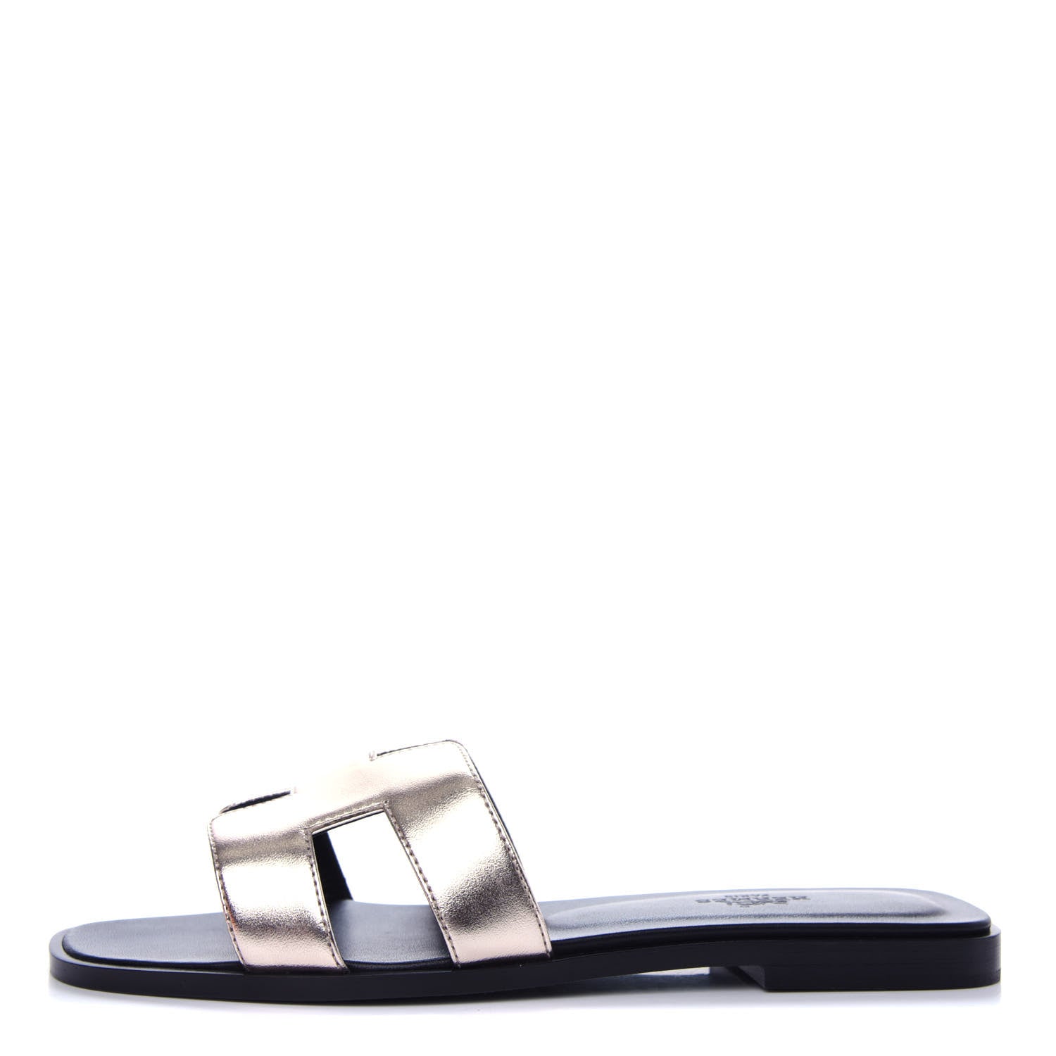 Hermes Metallic Nappa Oran Sandals 37 Rose Dore 1 of 11