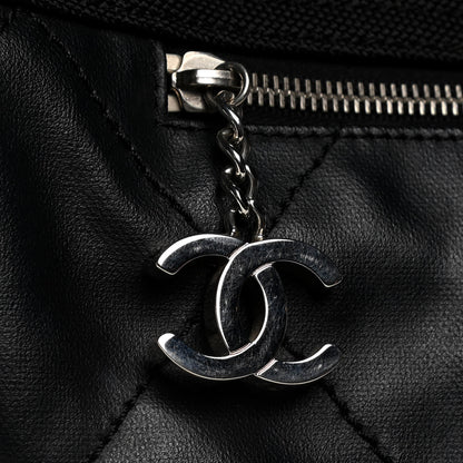 Chanel Coated Canvas Quilted Large Paris Biarritz Tote Black 15 of 19