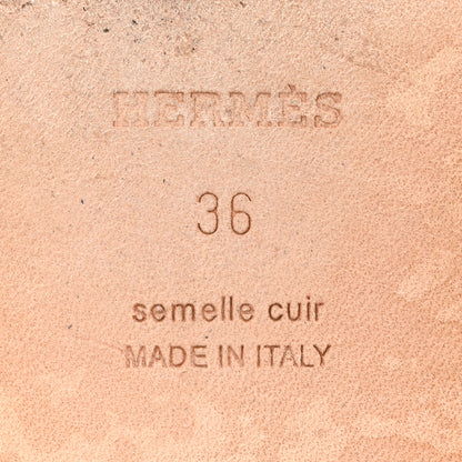 Hermes Calfskin Oran Sandals 36 Vert Viride 7 of 9