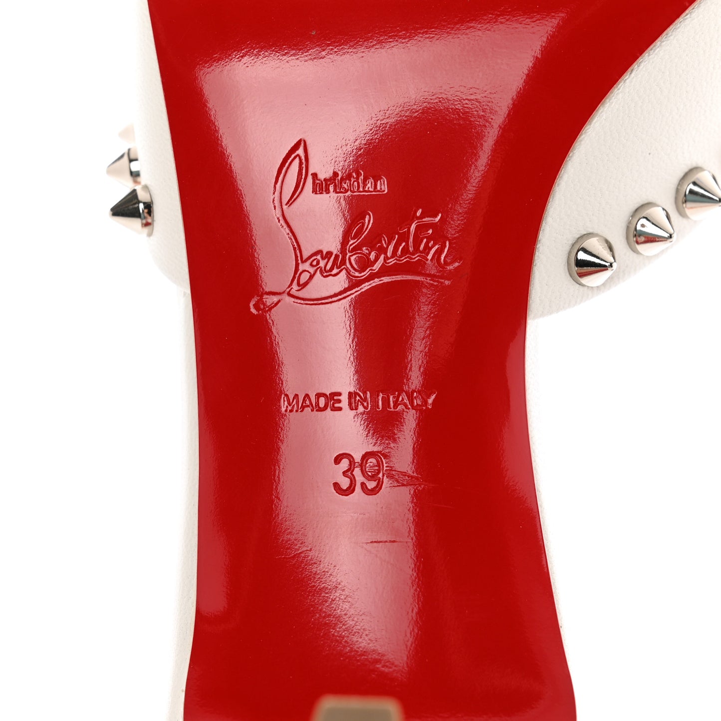 Nappa Spike Me Dolly 55 Sandals 39 Bianco