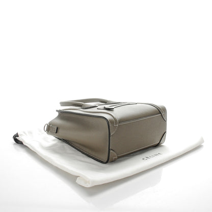 Celine Drummed Calfskin Nano Luggage Souris 4 of 8