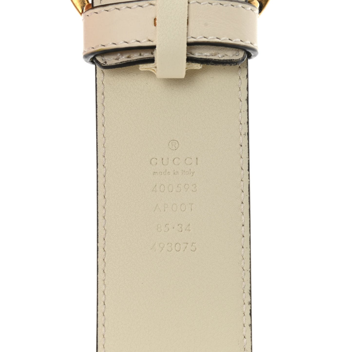 Calfskin Double G 40mm Belt 85 34 Mystic White