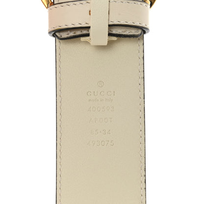 Gucci Calfskin Double G 40mm Belt 85 34 Mystic White 3 of 7