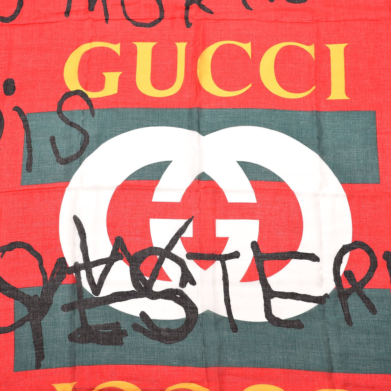 Gucci Modal Silk Coco Capitan Logo Square Scarf Flame 3 of 6