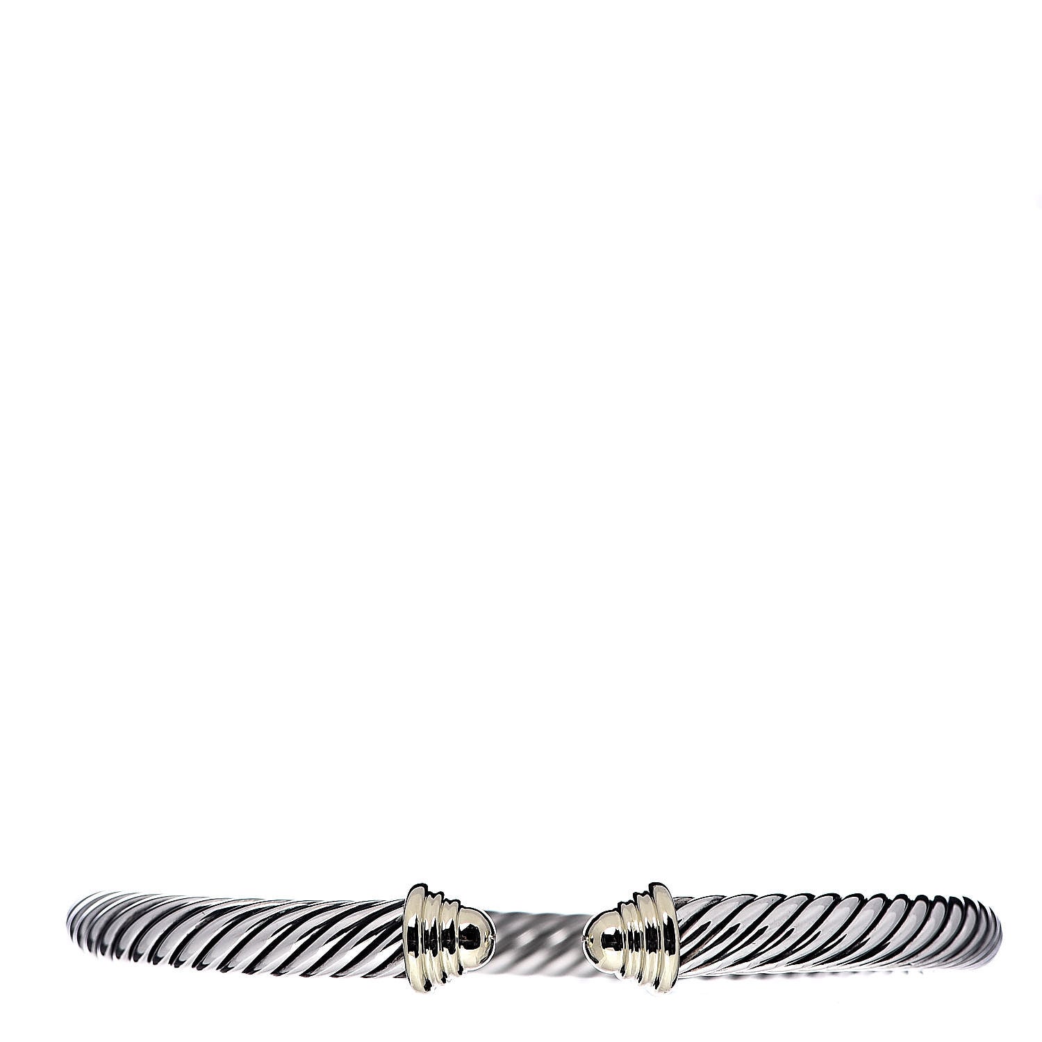 David Yurman Sterling Silver 14K Yellow Gold 5mm Cable Classics Bracelet 1 of 4