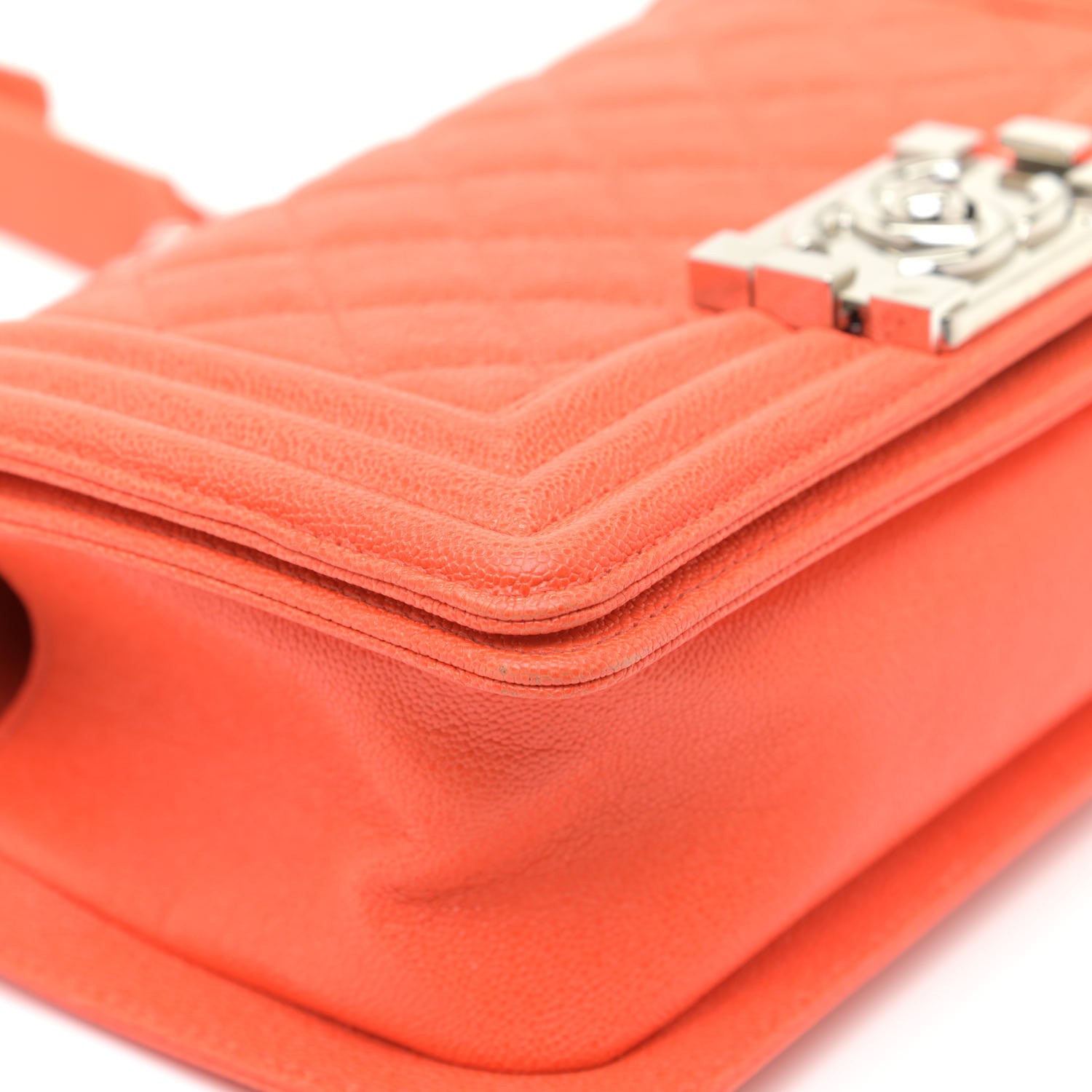 Chanel Caviar Quilted Small Boy Flap Orange 13 of 17