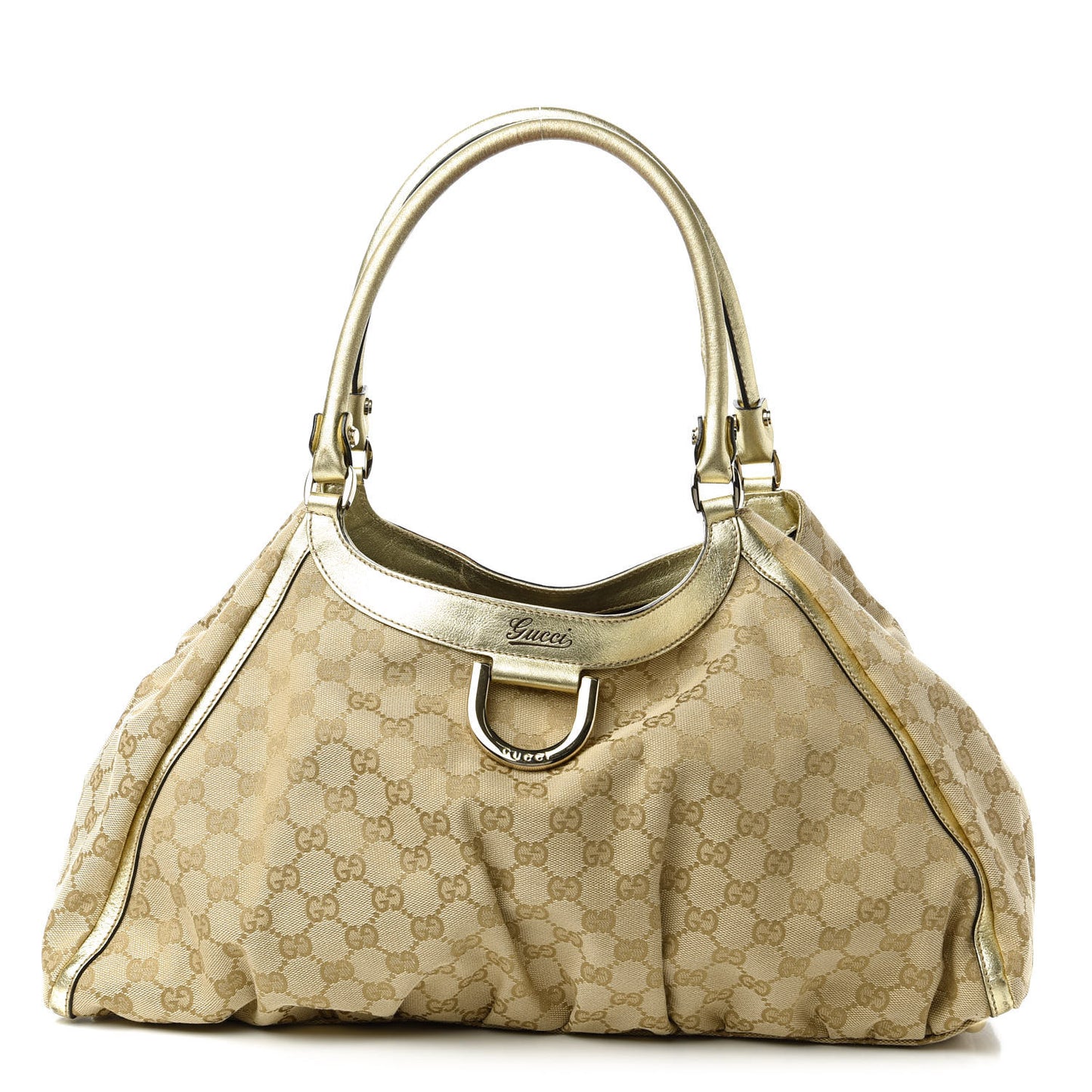 Monogram Large D Gold Hobo Metallic Gold