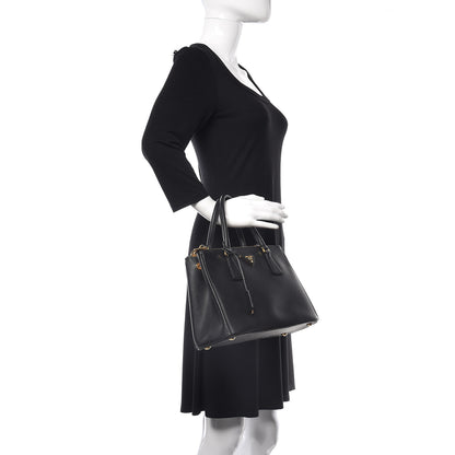 Prada Saffiano Small Galleria Double Zip Tote Black 2 of 10