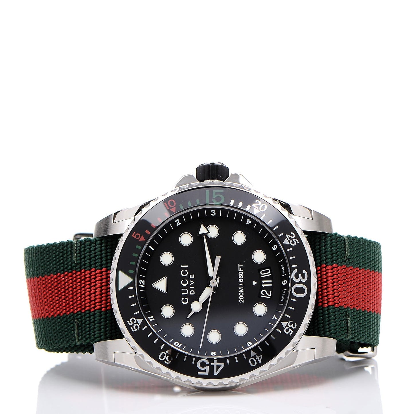 Stainless Steel Nylon 45mm Dive Quartz Watch Black