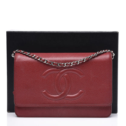 Chanel Caviar Timeless CC Wallet On Chain WOC Red 12 of 12