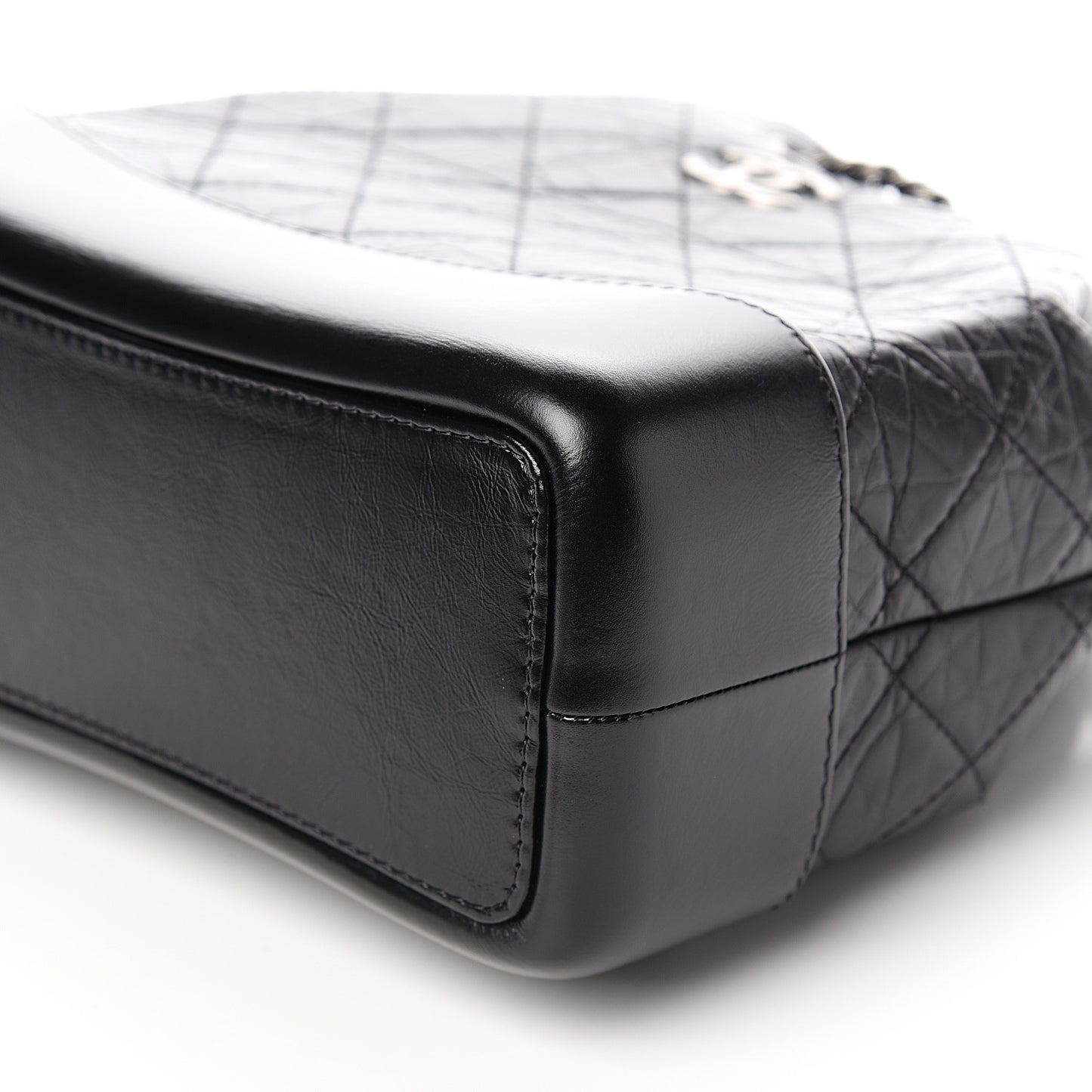 Aged Calfskin Quilted Small Gabrielle Backpack Black