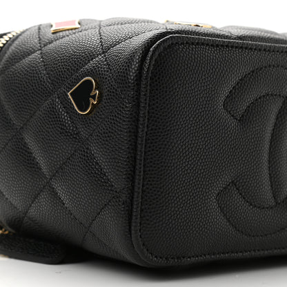 Chanel Caviar Quilted Enamel Coco Casino Small Vanity Case With Chain Black 9 of 12