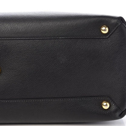 Burberry Grainy Calfskin House Check Large Banner Tote Black 17 of 18