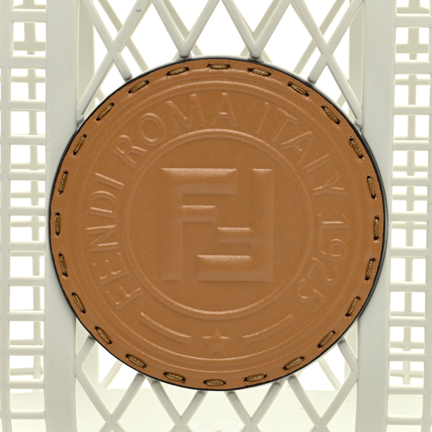 Fendi Recycled Plastic Vitello Liberty Matte Small Fendi Basket White Ice Miele Scuro 8 of 10