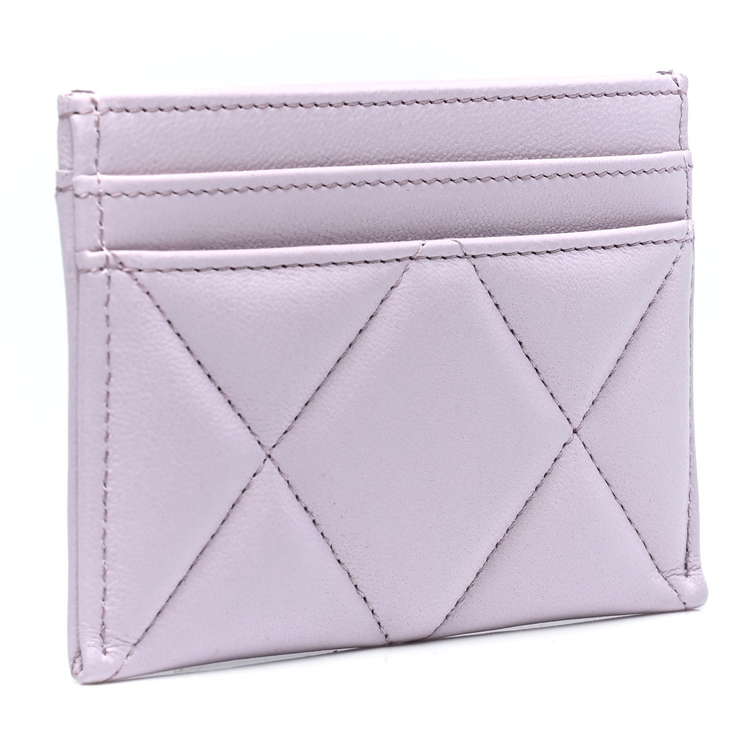 Chanel Lambskin Quilted Chanel 19 Card Holder Light Purple 2 of 5