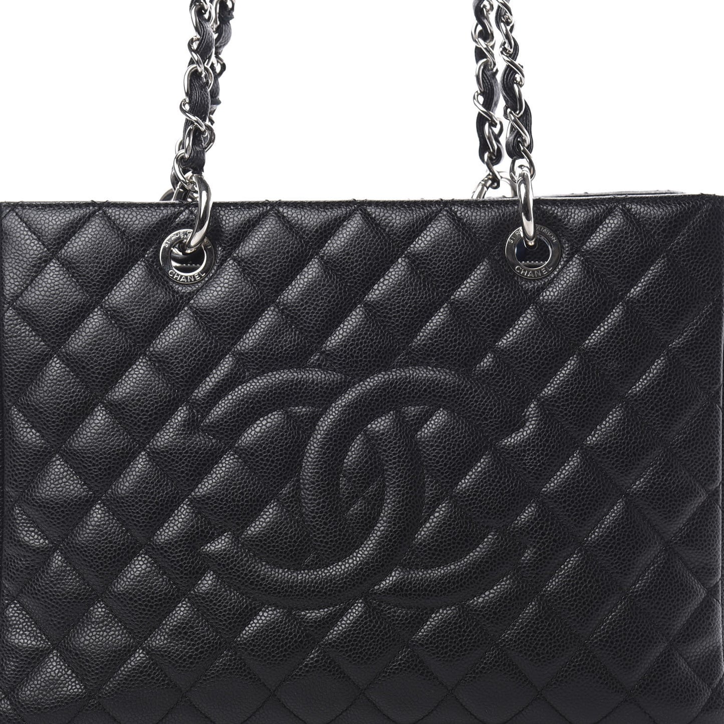 Caviar Quilted Grand Shopping Tote GST Black