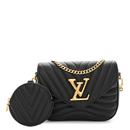 Louis Vuitton Calfskin New Wave Multi Pochette Black 1 of 9