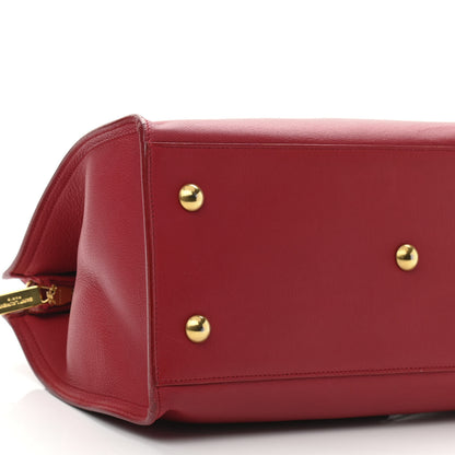 Saint Laurent Smooth Calfskin Medium Y Ligne Cabas Red 9 of 11