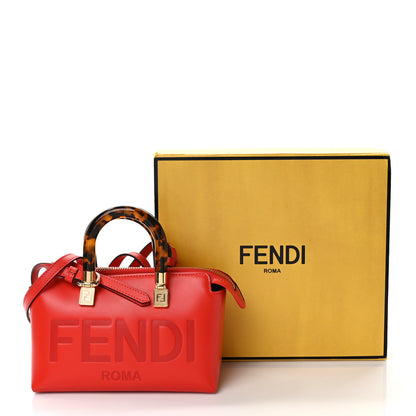 Fendi Vitello King Plexiglass Logo Embossed Mini By The Way Top Handle Boston Bag Papavero 13 of 13