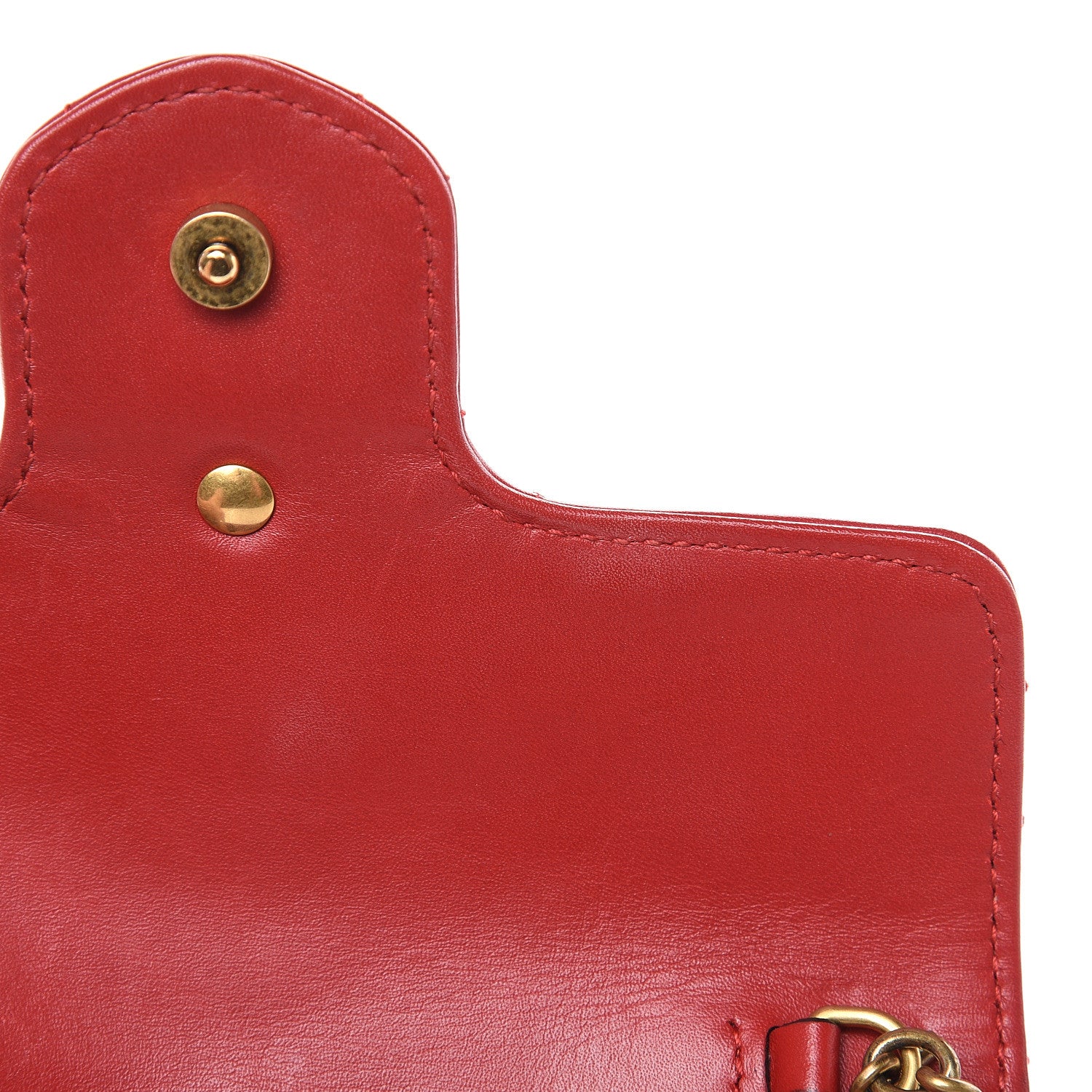 Gucci Calfskin Matelasse Super Mini GG Marmont Shoulder Bag Hibiscus Red 11 of 13