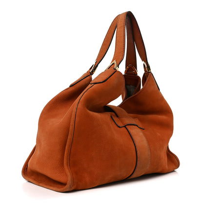 Gucci Nubuck Medium Soft Stirrup Shoulder Bag Orange 2 of 9