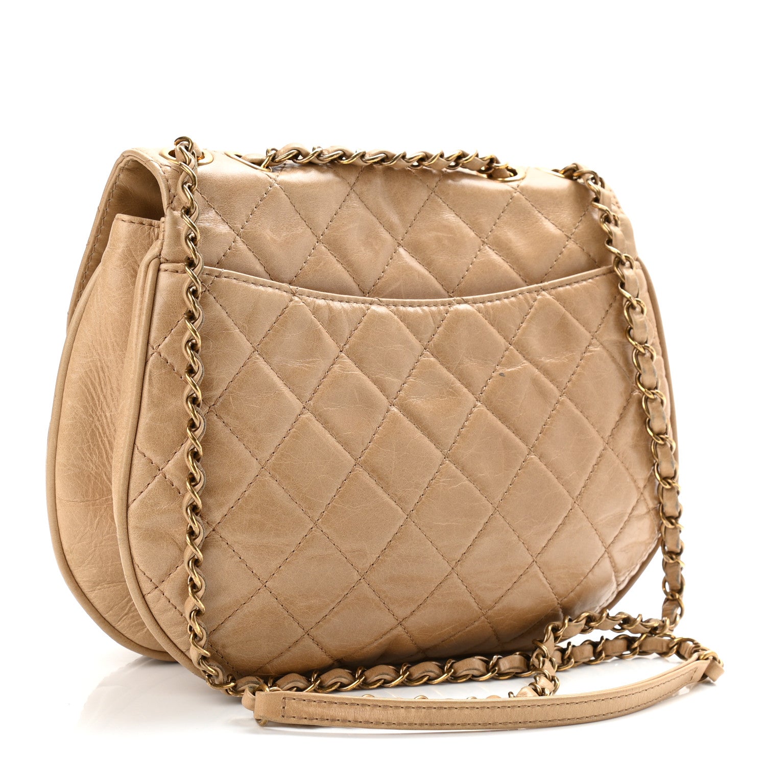 Chanel Glazed Calfskin Quilted Medium Bubble CC Flap Beige 3 of 12